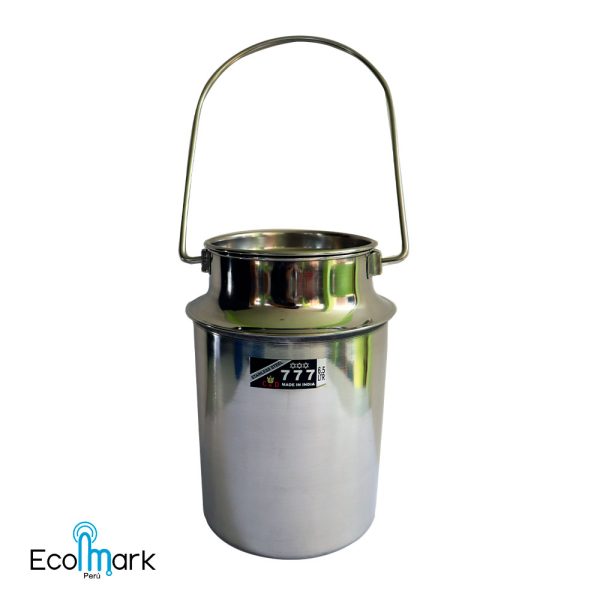 Balde Bidón para Leche Acero Inoxidable 6.5 Litros