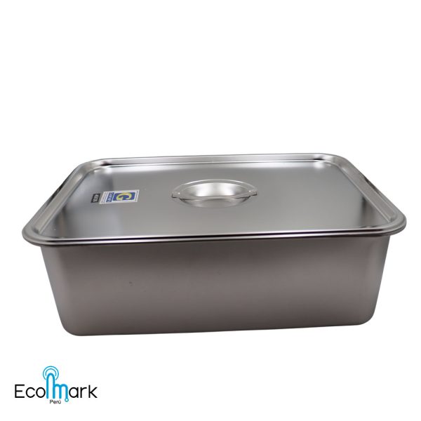 Bandeja Acero Inoxidable Satinada con Tapa 45x35x15cm