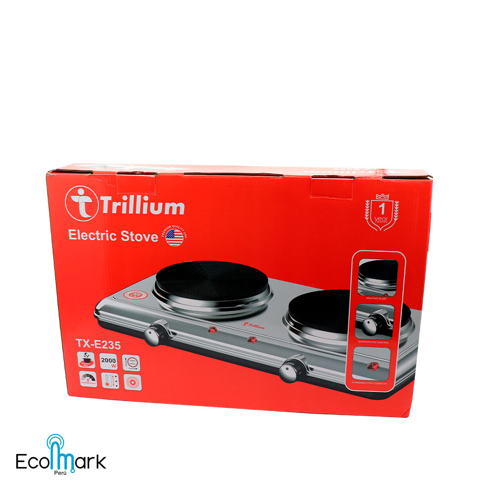 Cocina Eléctrica 2 Hornilla Trillium 2000 watts - Imagen 2